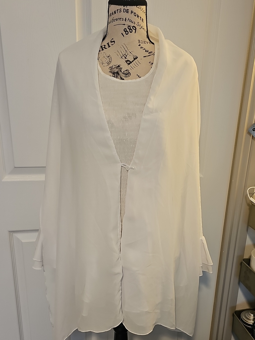 Jenny T White Open-Front Capelet